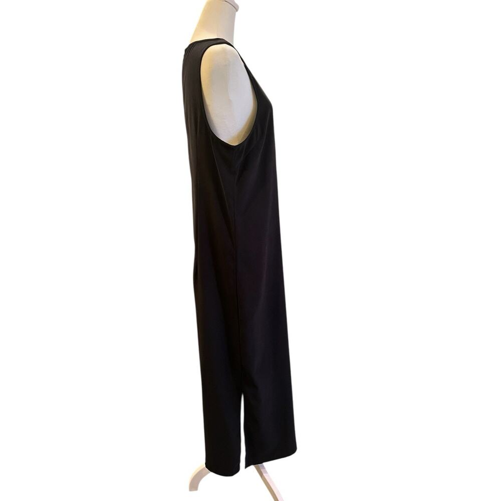 Vintage Maxi Dress Black Medium Modest Lagenlook Long Shift Dress Minimalist - Picture 5 of 10
